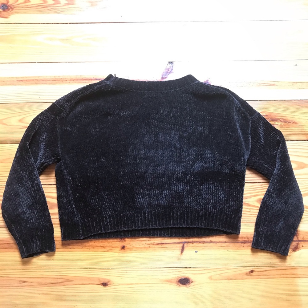 Urban Outfitters Black Chenille Cropped Sweater, S - Picture 11 of 12